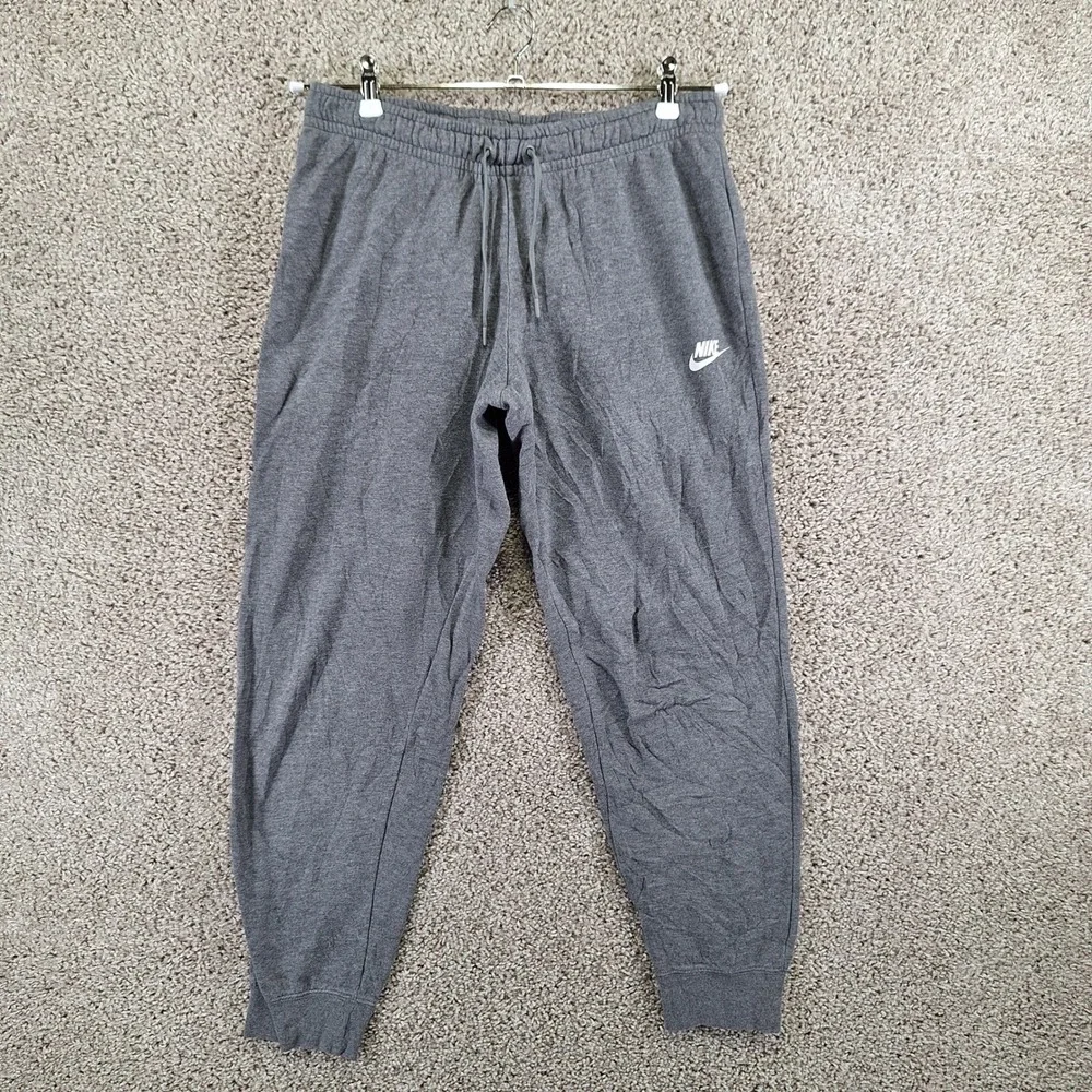 Nike Sweatpants Mens M Grey Activewear Fleece Joggers Athletic Lounge